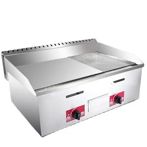 Gas Griddle with Grooved Machine