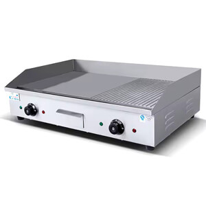 Electric Griddle with Half Grooved Machine
